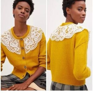 Maeve by Anthropologie - Lace Collar Sweater XS NWT